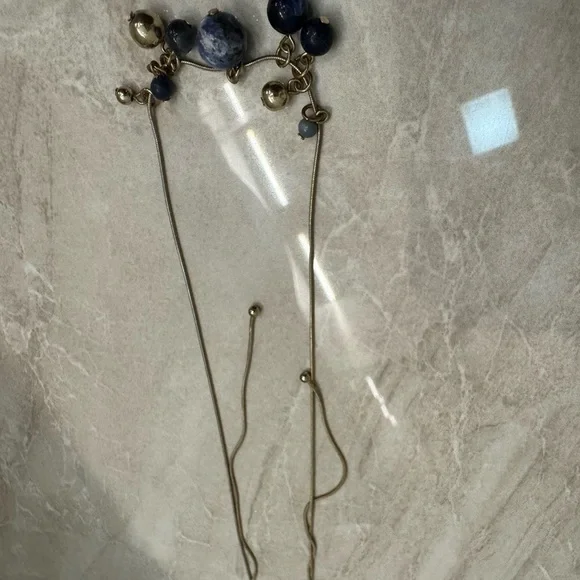 Blue marble necklace, 18 inches with 4 inch extender #jewelers - Picture 3 of 6